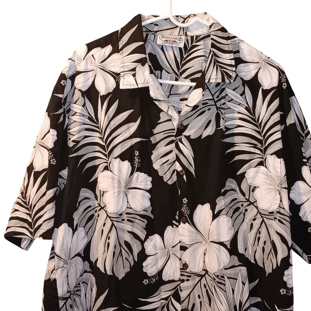 Pacific Legend Hawaiian Shirt Mens‎ Floral Print Aloha Resort Cruise